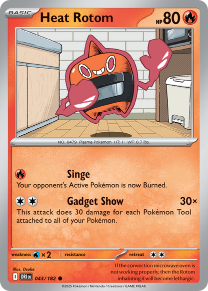 Pokemon TCG - Heat Rotom 043/182 Destined Rivals NM