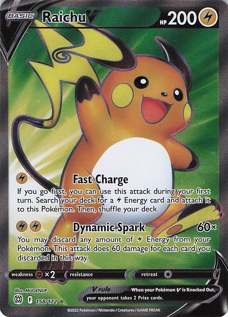 Raichu V 158/172 Brilliant Stars Pokemon NM