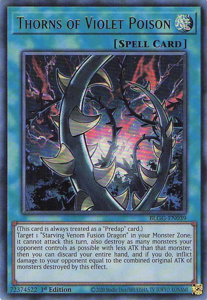 Thorns of Violet Poison BLGG-EN039 Yu-Gi-Oh 1st Edition NM