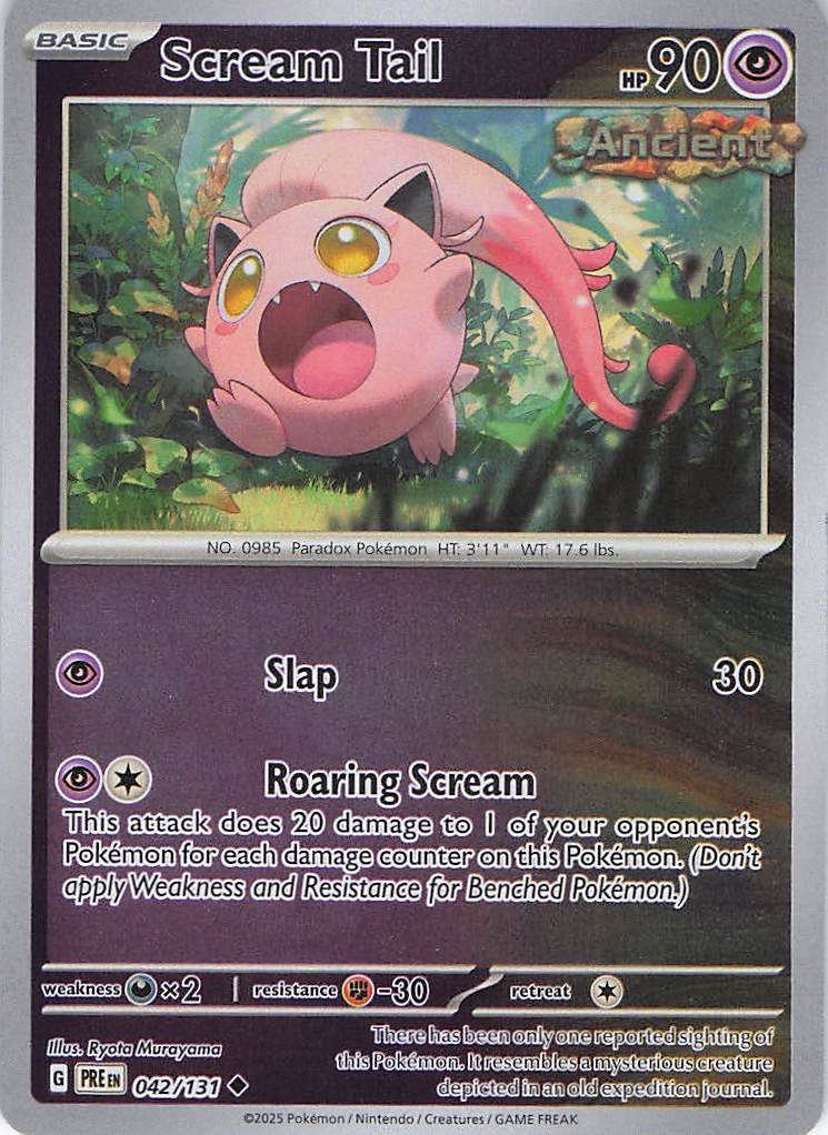 Pokemon TCG - Scream Tail 042/131 Prismatic Evolutions Reverse Holo NM