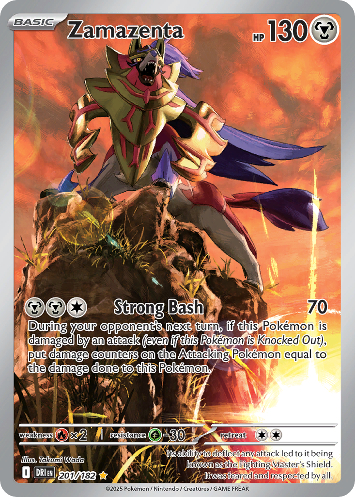 Zamazenta 201/182 Illustration Rare Destined Rivals Pokemon Holo NM