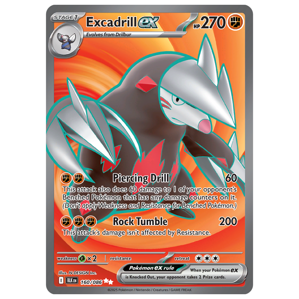 Pokemon TCG - Excadrill EX 160/086 - Ultra Rare NM/M [Black Bolt]