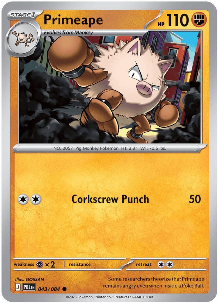 Pokemon TCG - Primeape 043/084 Pitch Black NM
