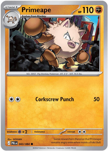 Pokemon TCG - Primeape 043/084 Pitch Black NM