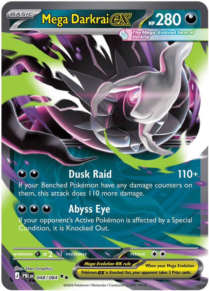 Mega Darkrai ex 048/084 Double Rare Pitch Black Pokemon NM