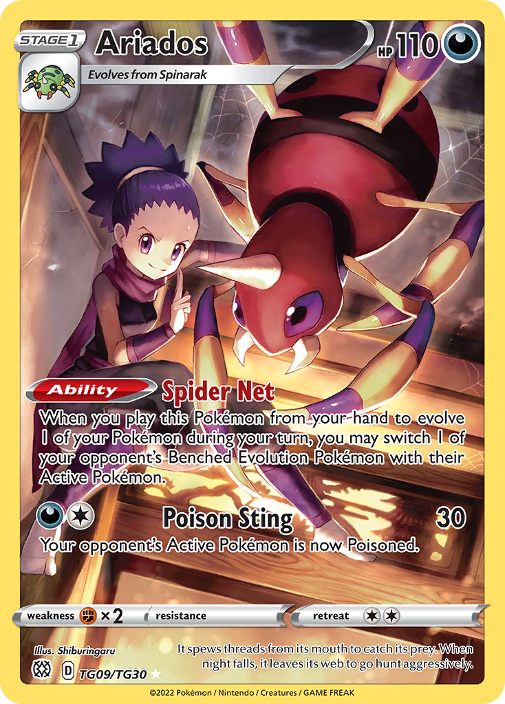 Ariados TG09/TG30 Holo Brilliant Stars Trainer Gallery Pokemon NM