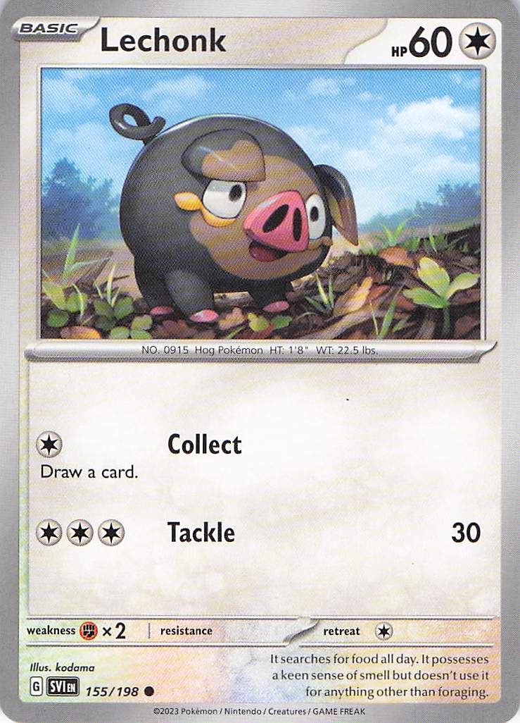 Pokemon TCG - Lechonk 155/198 Scarlet & Violet NM