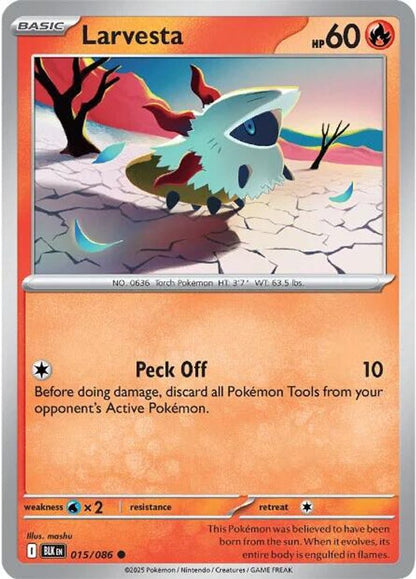 Pokemon TCG - Larvesta 015/086 Black Bolt NM