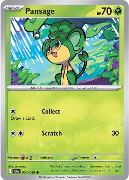 Pokemon TCG - Pansage 004/086 Black Bolt NM