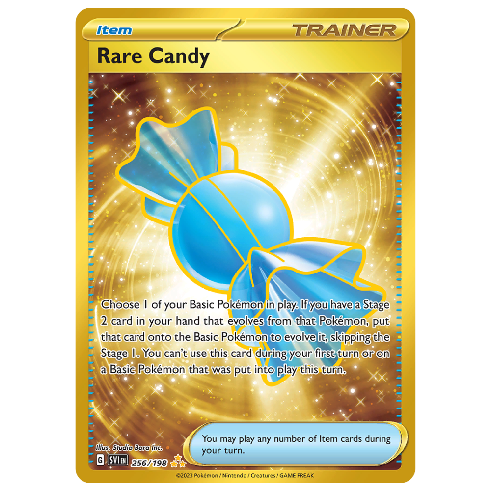 Pokemon TCG - Rare Candy 256/198 - Gold Secret Rare NM/M [Scarlet Violet Base]