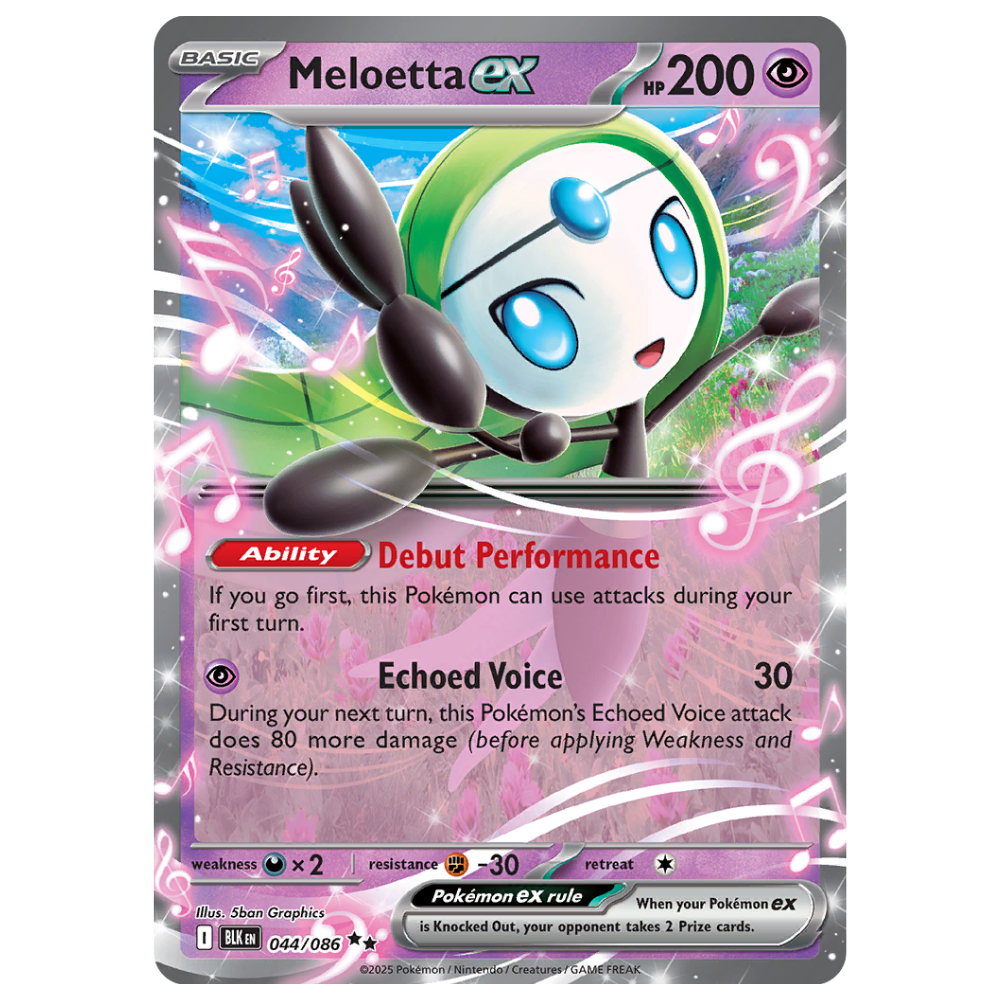 Pokemon TCG - Meloetta EX 044/086 - Double Rare NM/M [Black Bolt]