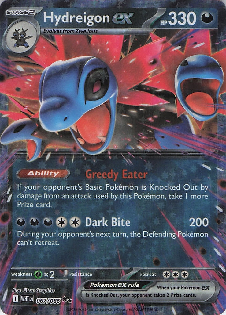 Hydreigon ex 067/086 Double Rare White Flare Pokemon Near Mint