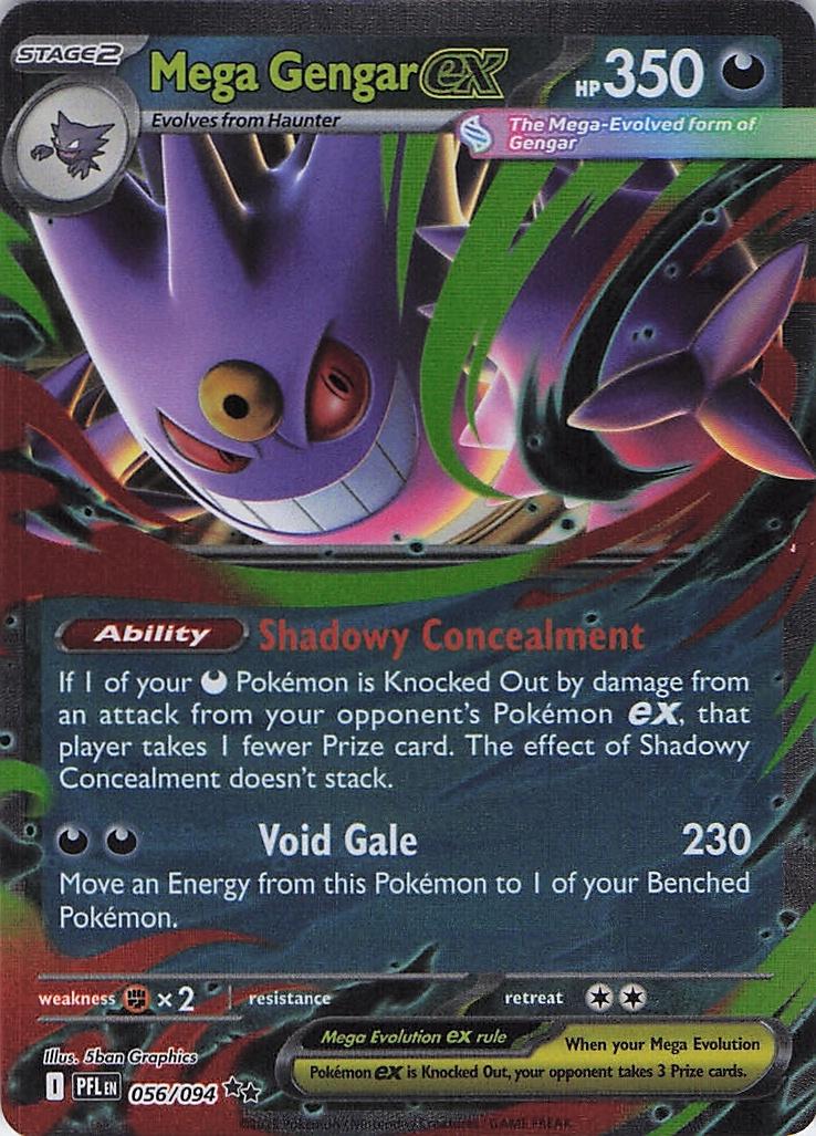 Mega Gengar ex 056/094 Double Rare Phantasmal Flames Pokemon Near Mint