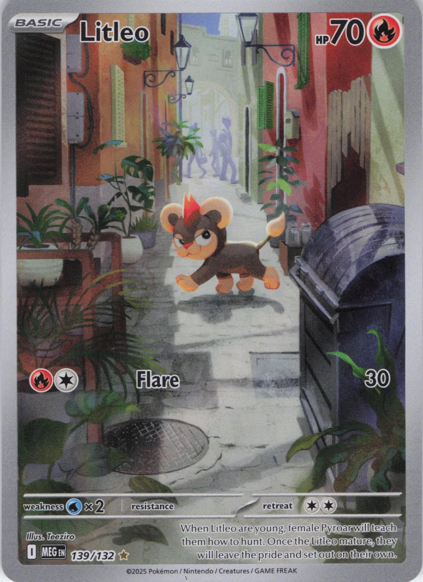 Litleo 139/132 Illustration Rare Mega Evolution Pokemon Near Mint