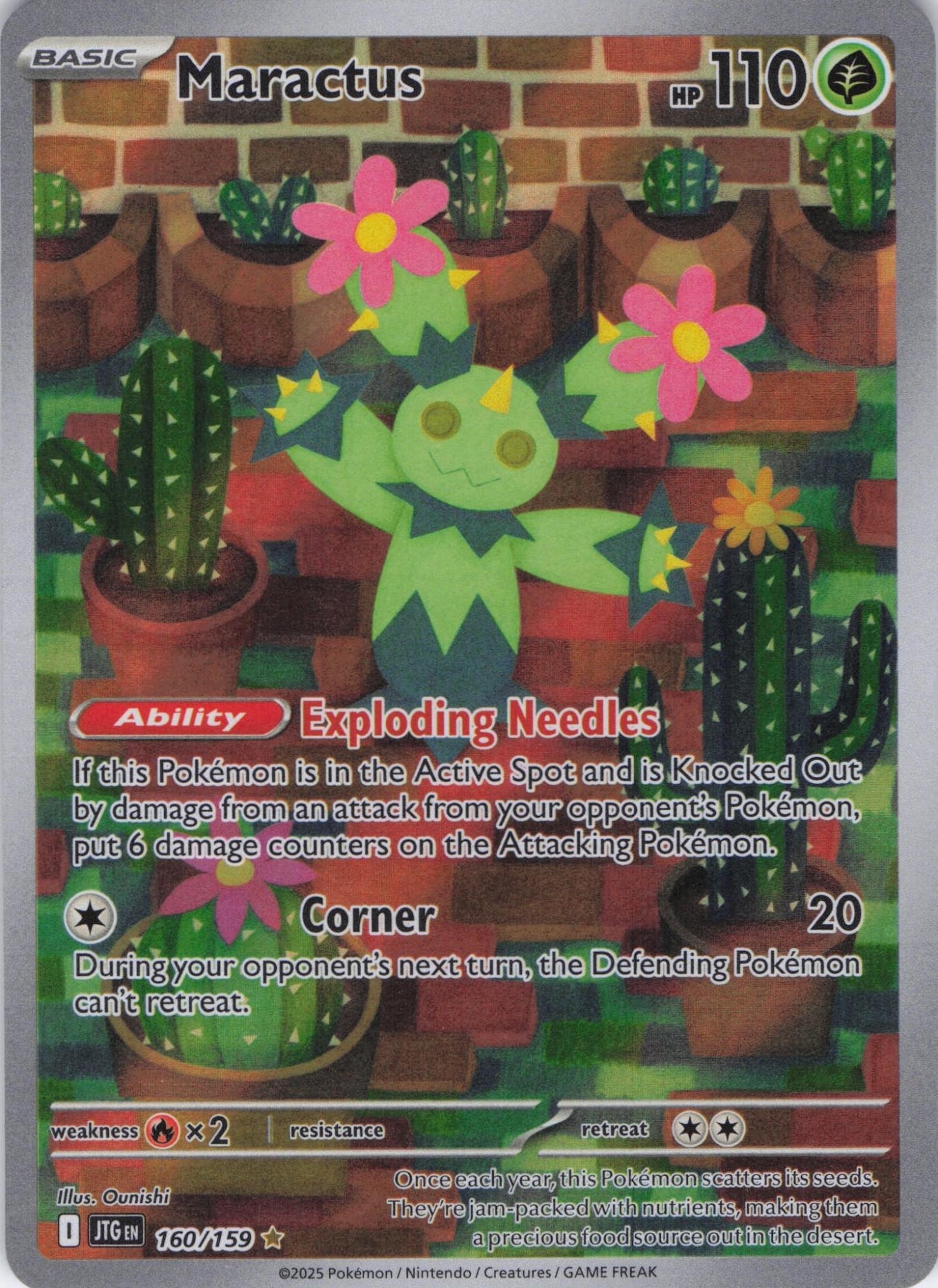 Maractus 160/159 Illustration Rare Journey Together Pokemon Near Mint
