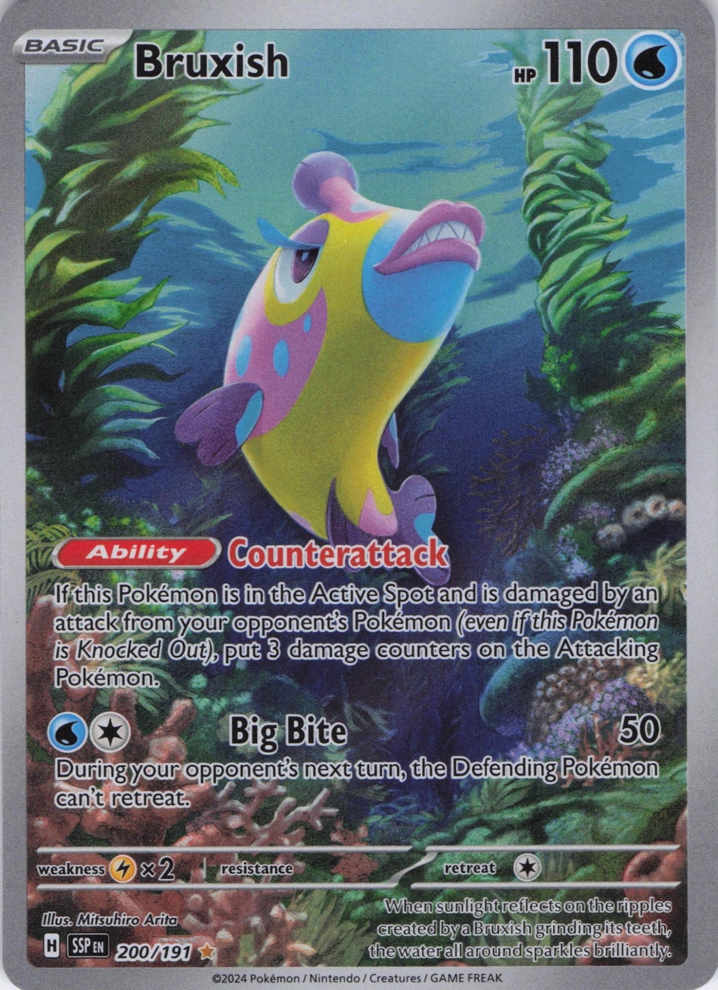 Bruxish 200/191 Illustration Rare Surging Sparks Pokemon Near Mint