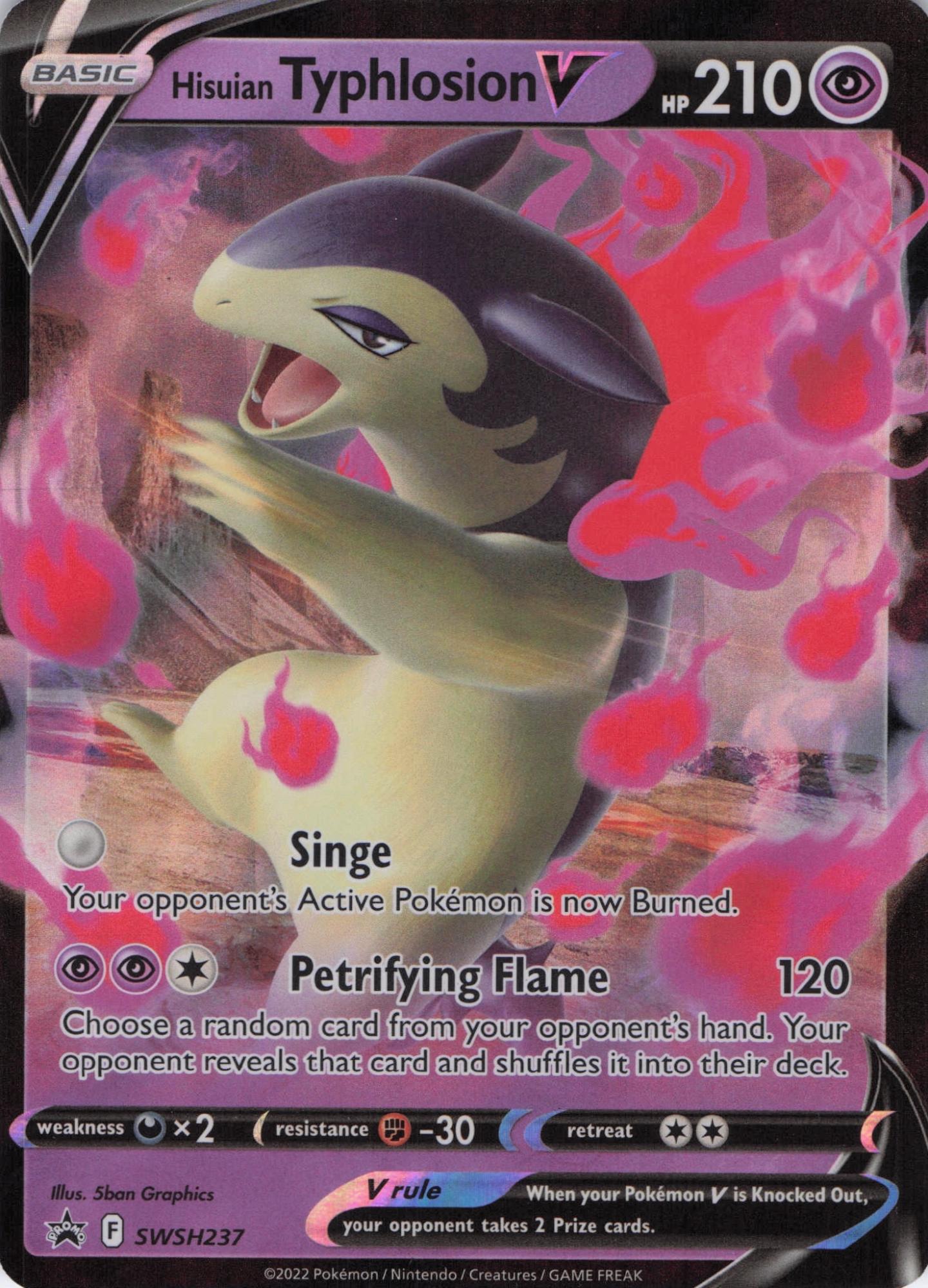 Hisuian Typhlosion V SWSH237 Promo SWSH Black Star Pokemon Near Mint