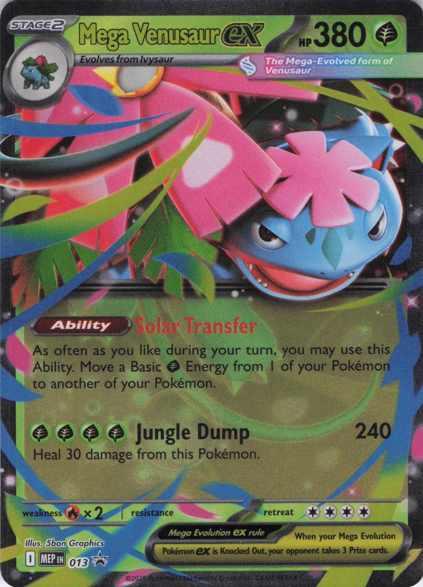 Mega Venusaur ex 013 Promo Mega Evolutions Pokemon Near Mint