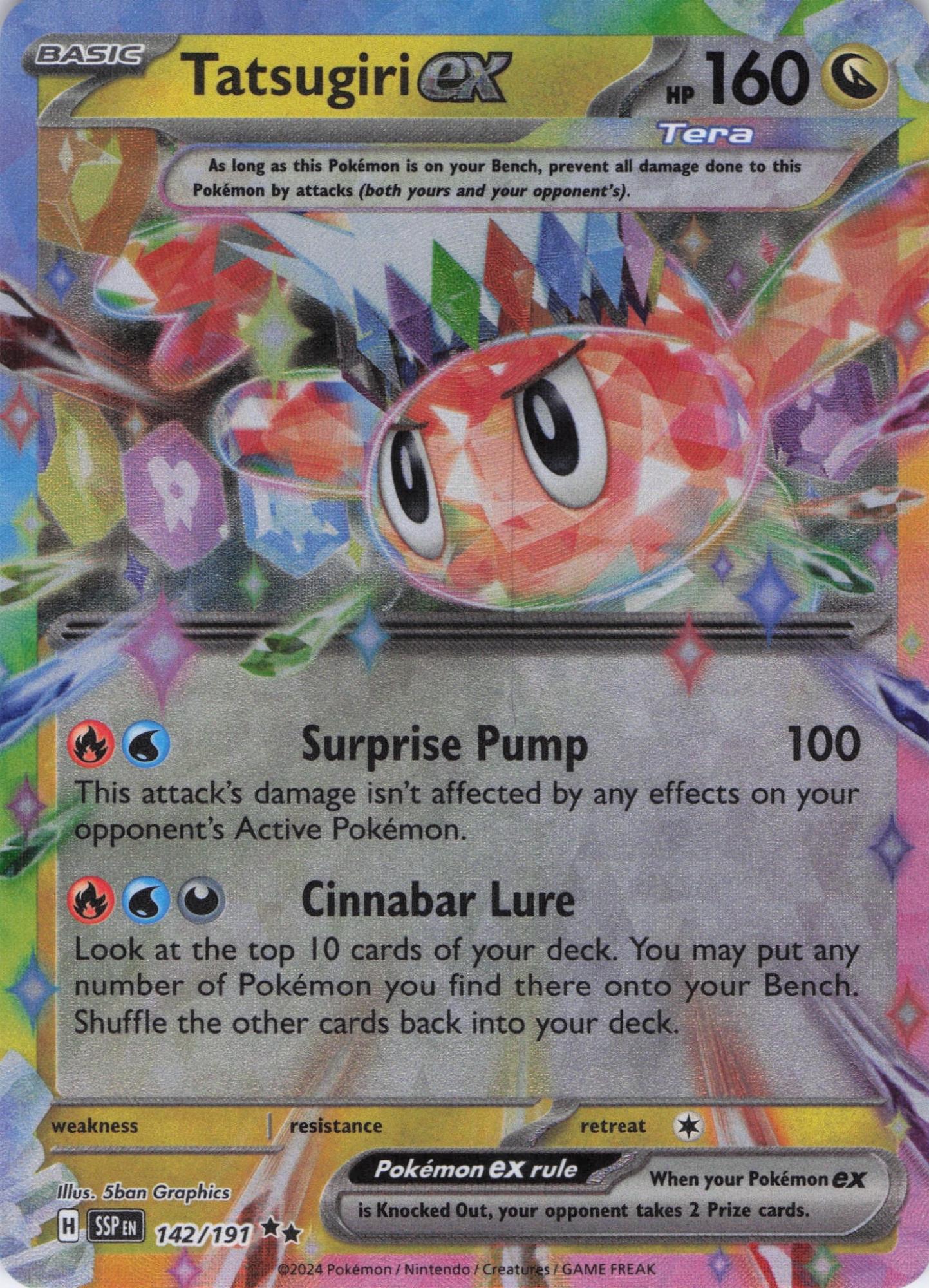 Tatsugiri ex 142/191 Double Rare Surging Sparks Pokemon Near Mint