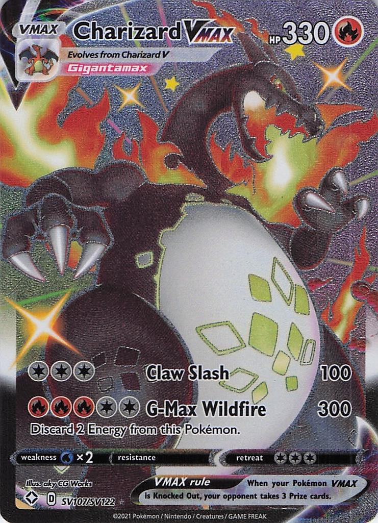 Charizard VMAX SV107/SV122 Holo Rare VMAX Shining Fates Shiny Vault Pokemon NM