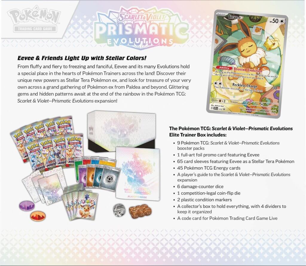 Pokemon TCG - Scarlet & Violet Prismatic Evolutions Elite Trainer Box