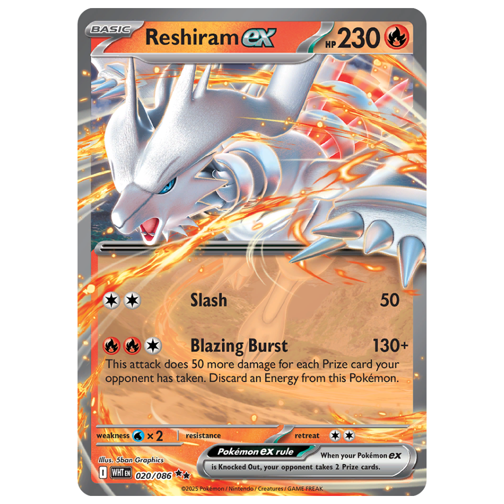 Pokemon TCG - Reshiram EX 020/086 - Double Rare NM/M [White Flare]