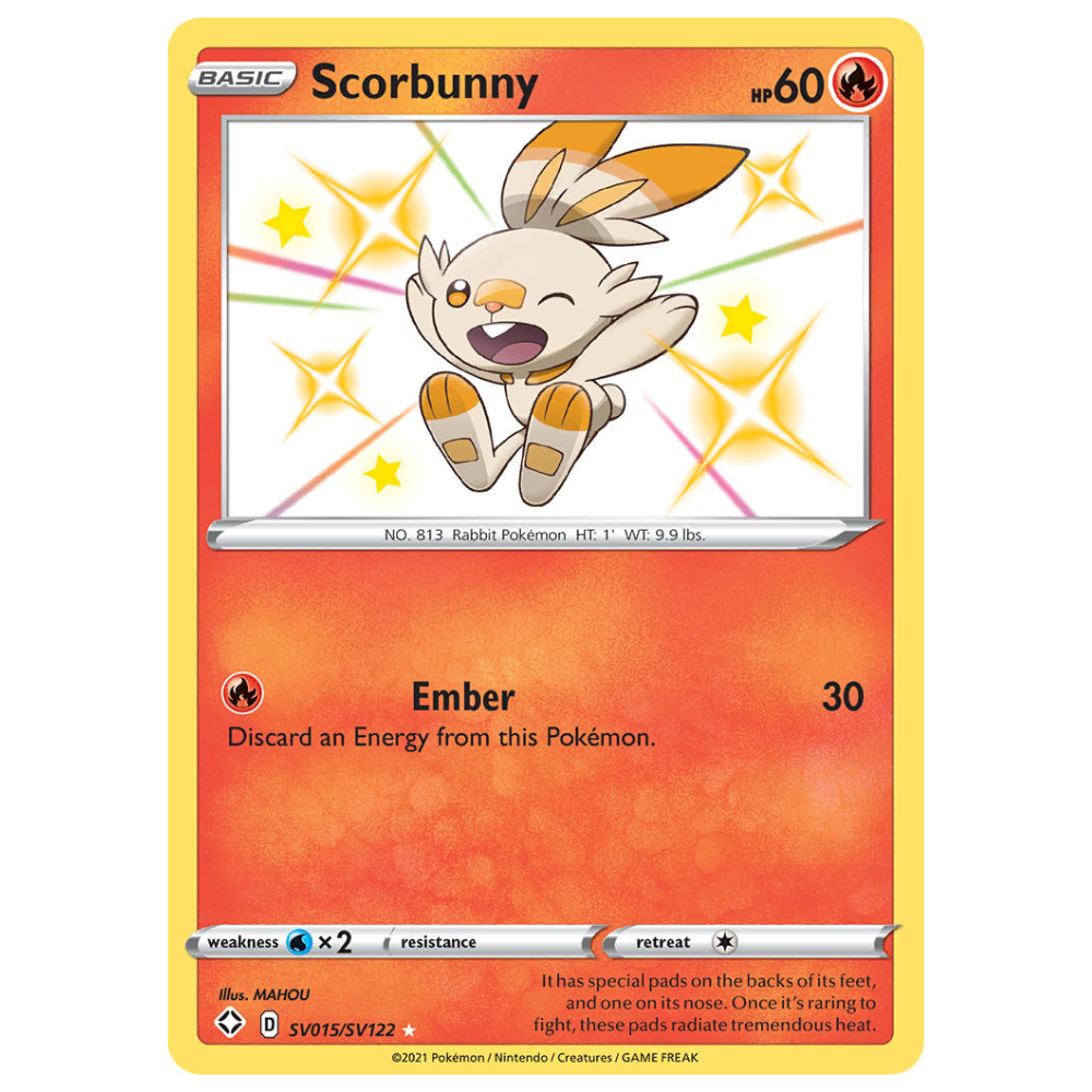 Pokemon TCG - Scorbunny SV015/SV122 - Shiny Vault Holo NM/M [Shining Fates]