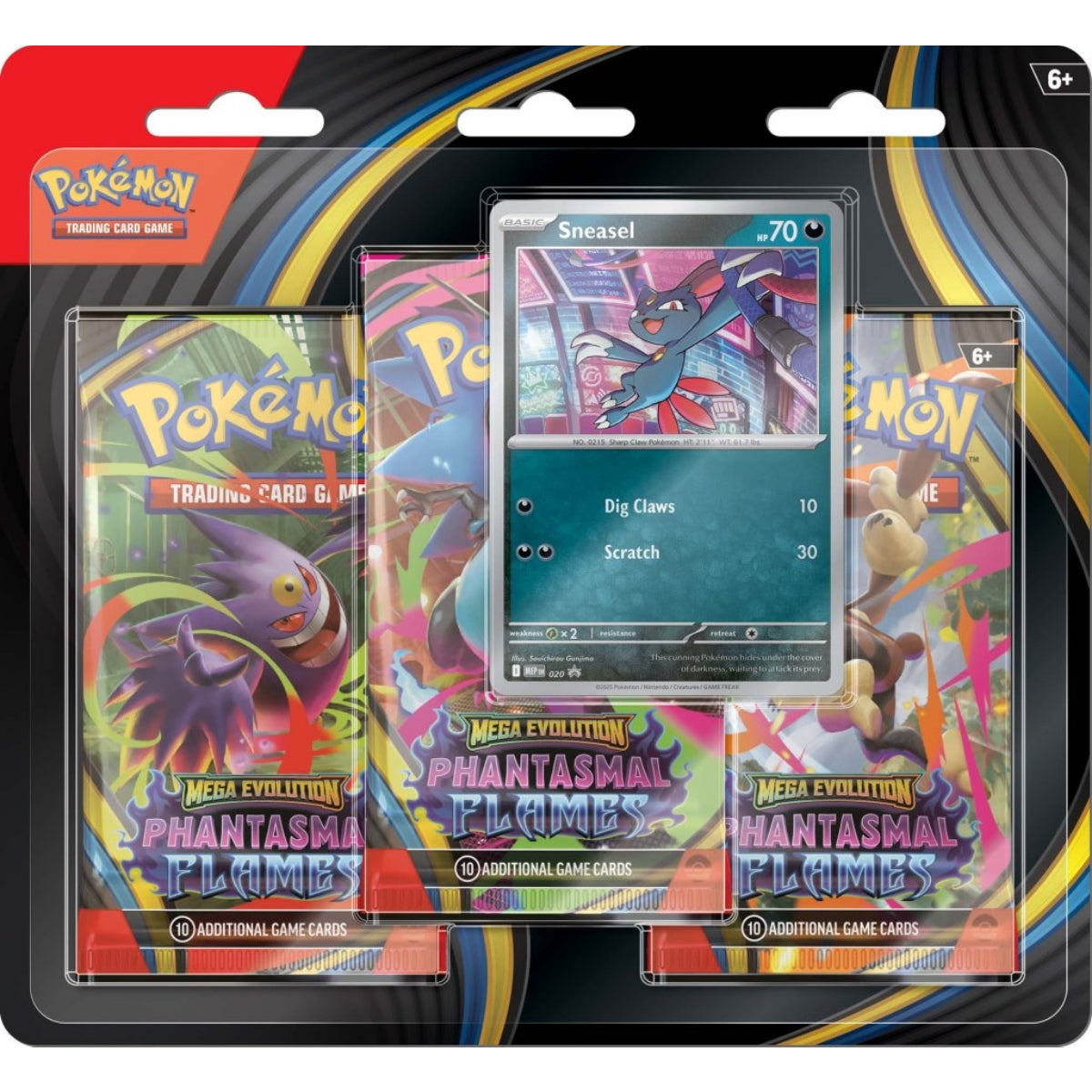 Pokemon TCG - Mega Evolution Phantasmal Flames Three Booster Blister