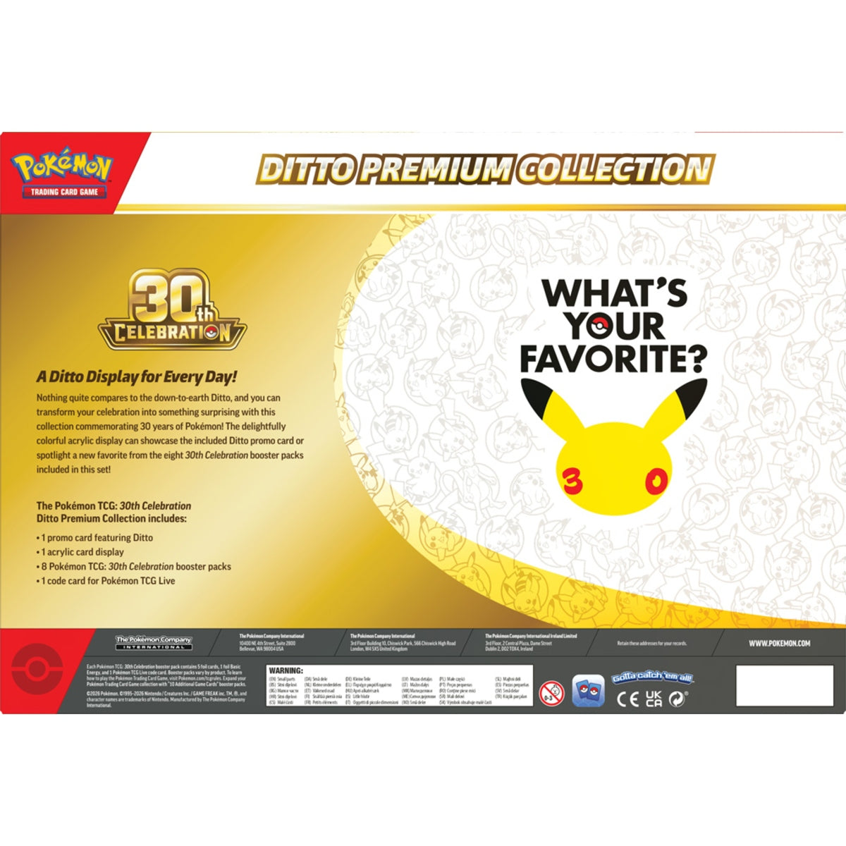 Pokemon TCG - 30th Celebration Ditto Premium Collection (Preorder 06.11.2026)
