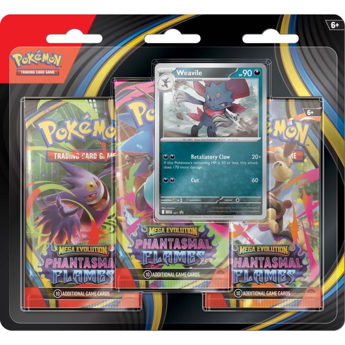 Pokemon TCG - Mega Evolution Phantasmal Flames Three Booster Blister