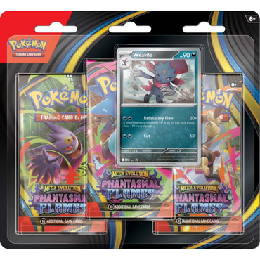 Pokemon TCG - Mega Evolution Phantasmal Flames Three Booster Blister