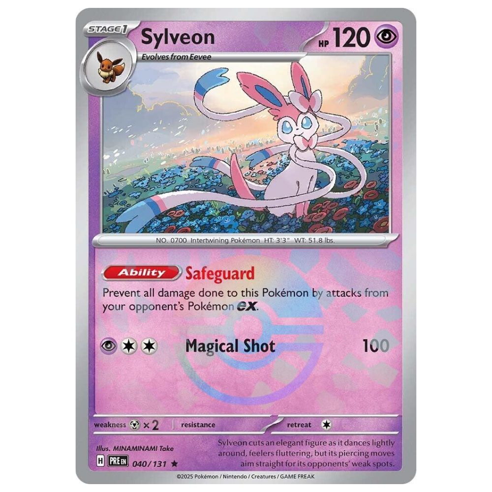 Pokemon TCG - Sylveon 040/131 - Poke Ball Reverse Holo NM/M [Prismatic Evolutions]