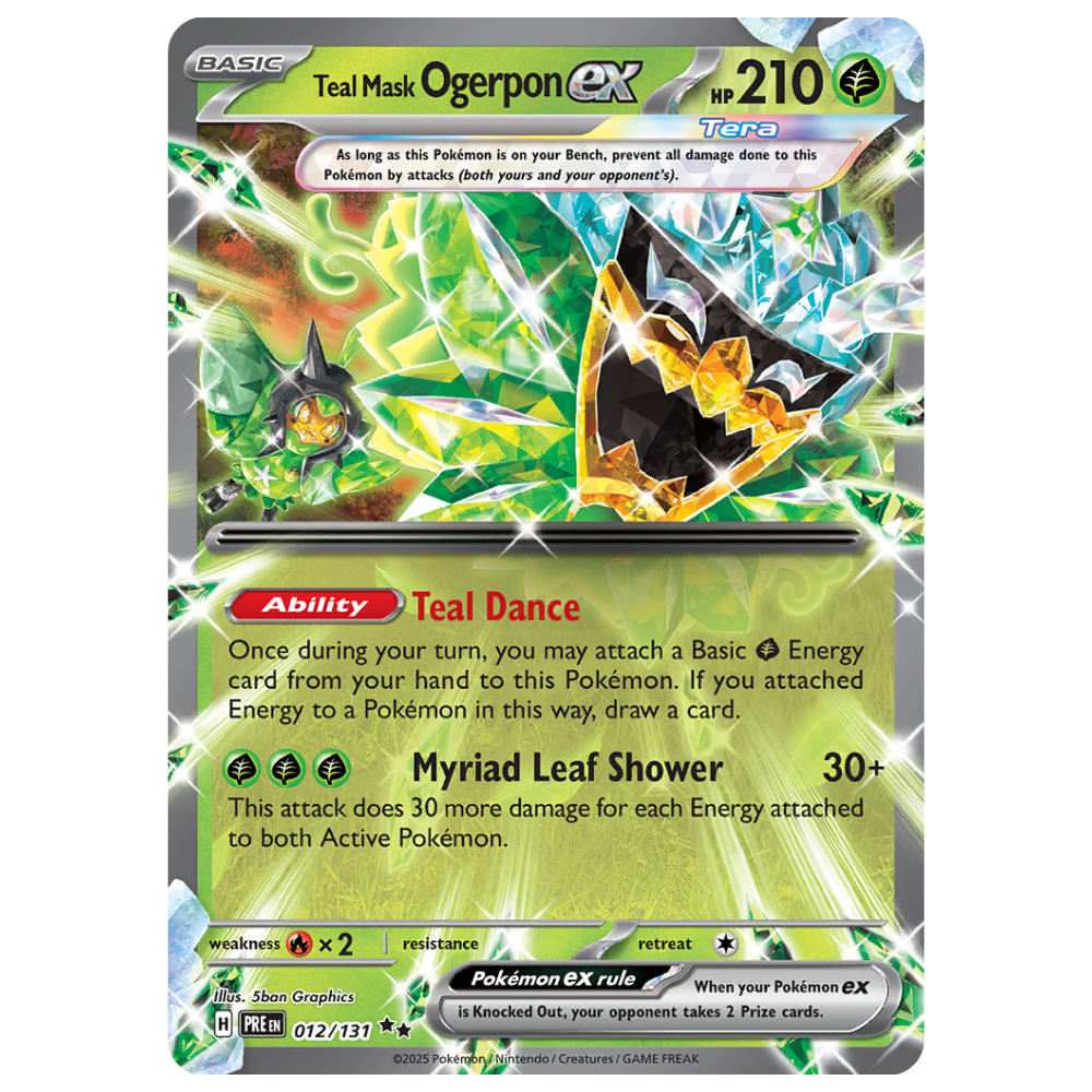 Pokemon TCG - Teal Mask Ogerpon EX 012/131 - Double Rare NM/M [Prismatic Evolutions]
