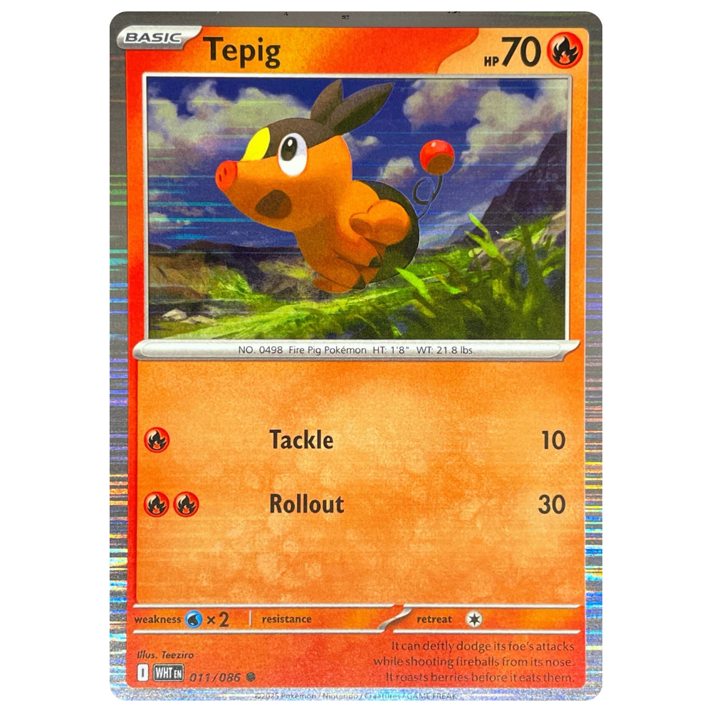 Pokemon TCG - Tepig 011/086 - Promo Holo NM/M [White Flare]