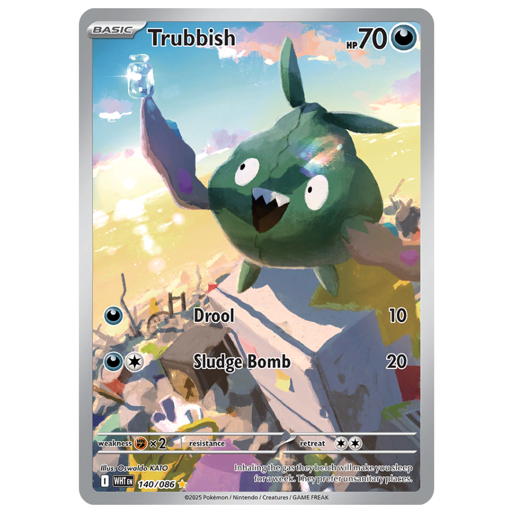 Pokemon TCG - Trubbish 140/086 - Illustration Rare NM [White Flare]