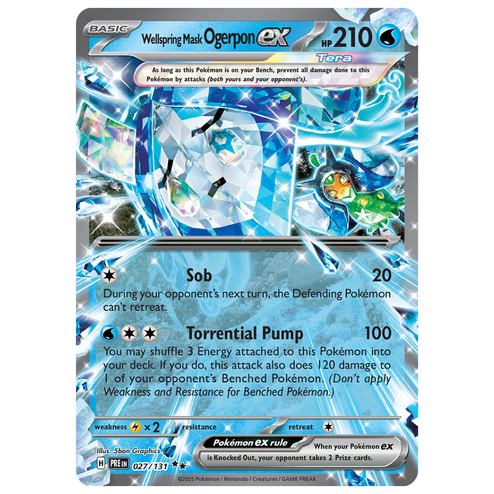 Pokemon TCG - Wellspring Mask Ogerpon EX 037/131 - Double Rare NM/M [Prismatic Evolutions]